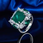 Engagement 2 Stone Ring Wedding Women Jewelry Zircon Diamond Engagement Silver 925 Ring Blue Paraiba Stone Ring