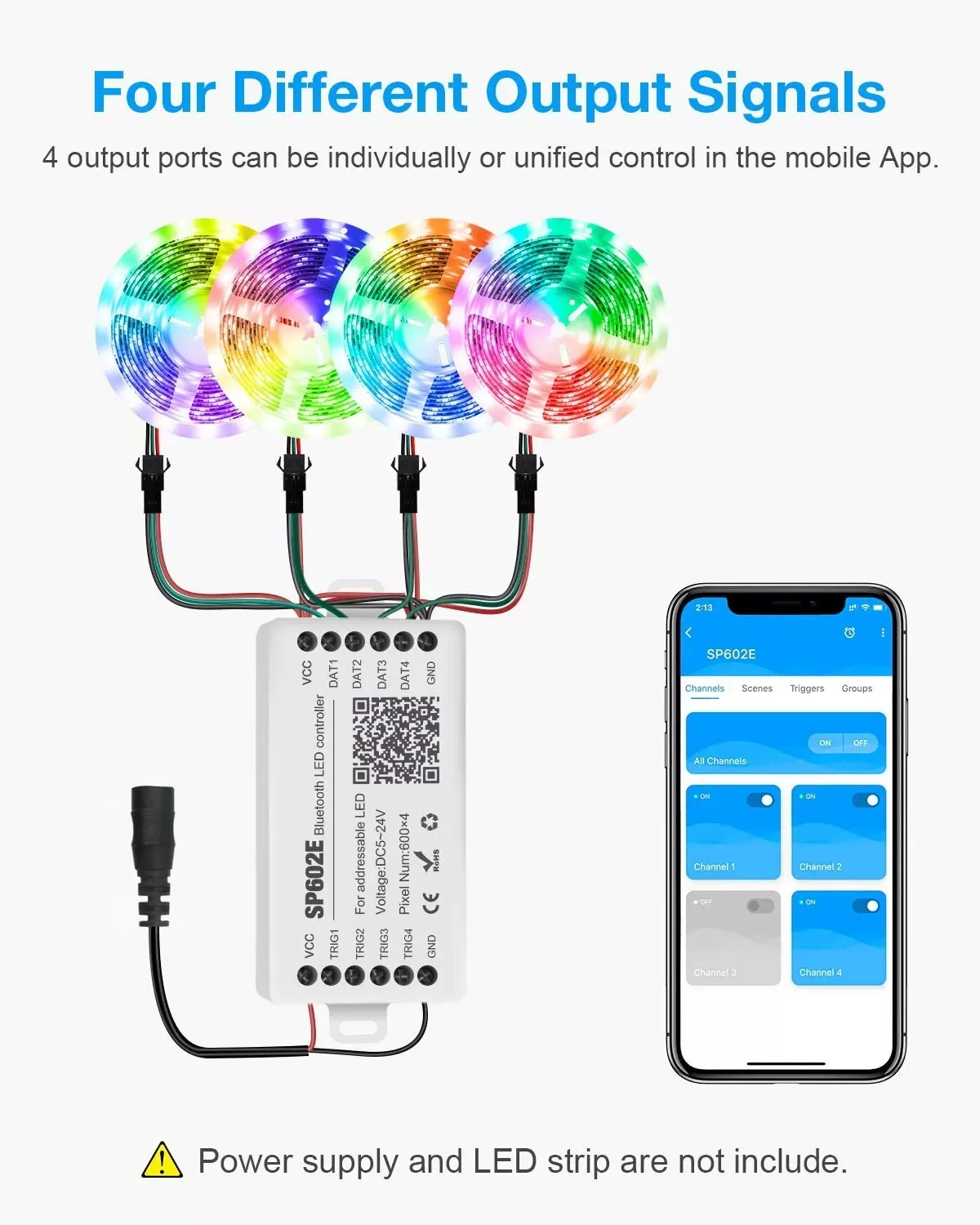 Sp E Led Controller Rgbw Dc V Channels Pixels App Blue