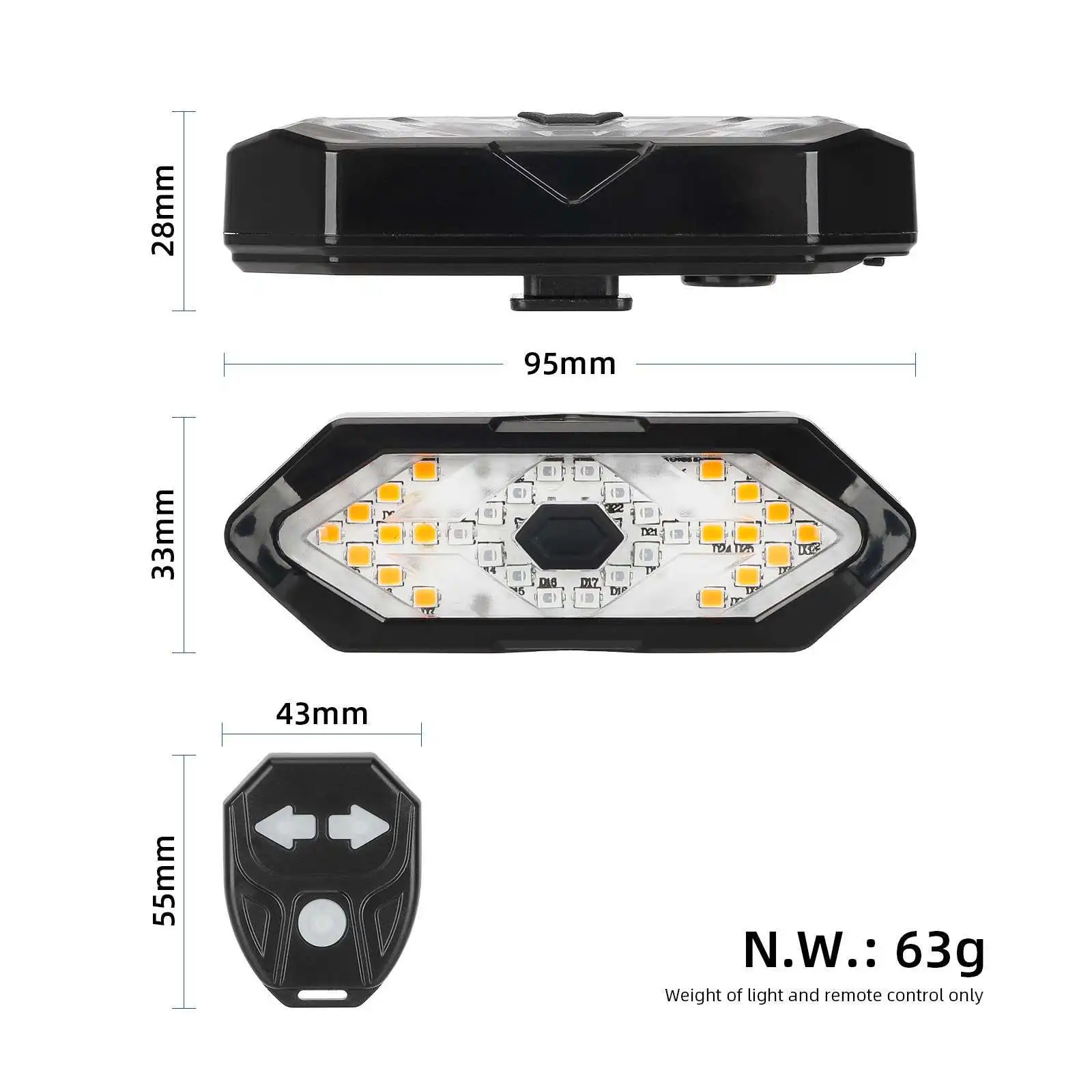 M365 1S Pro2 MI3 MAX G30 Scooter Patinete Electrico Para Adultos Universal Rear Fender Clip Turn Signal Set Scooter Lights
