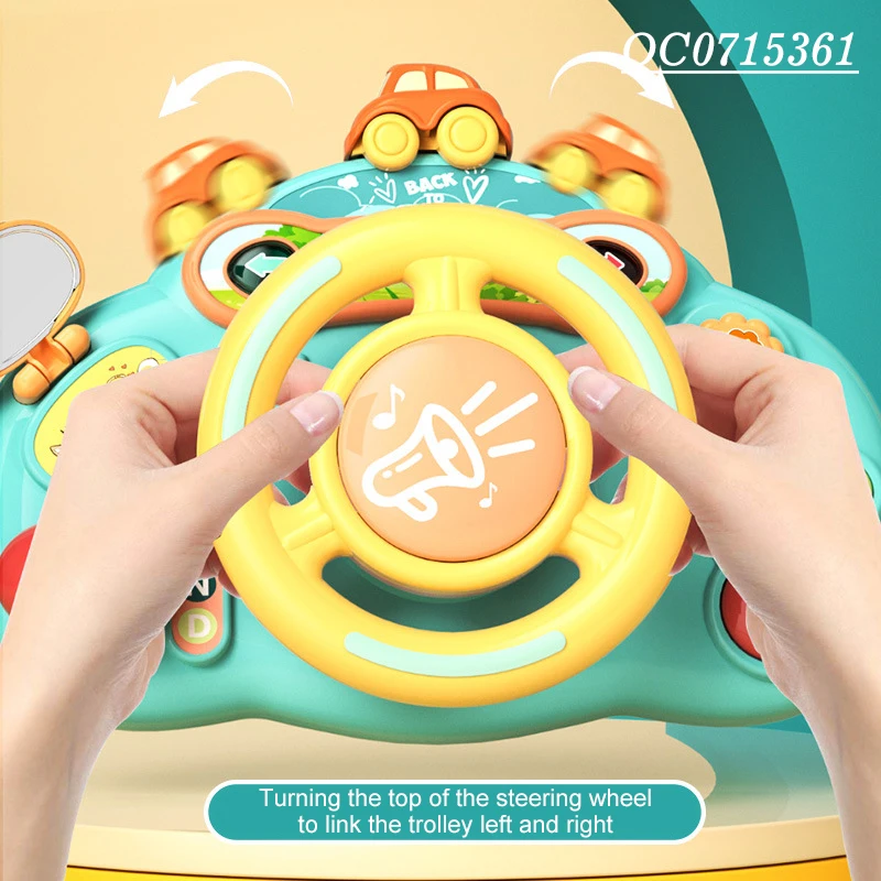 Car driving simulator musical electric baby toy steering wheel toys
