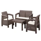 Corner Sofa Cheap Waterproof Garden Plastic Patio Corner Sofa Wicker Outdoor Sectional Sofa