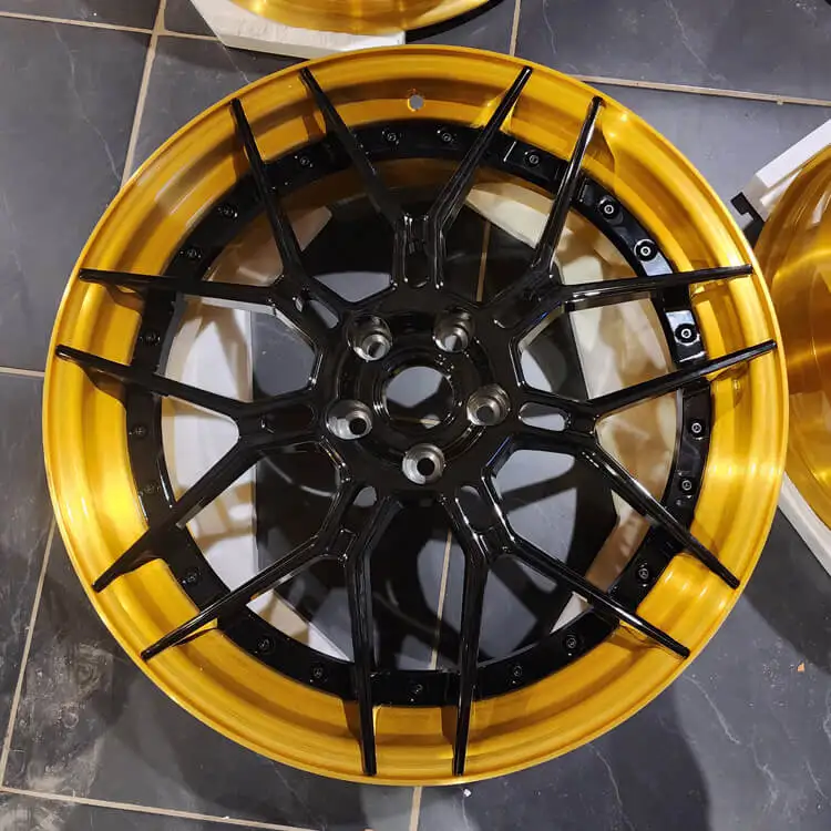 2 Piece Colorful Gold And Black Passenger Car Wheels mag 6x139.7 5 X 108 Sport Luxury Car Wheels 18 Inch Rims For Suv Off Road