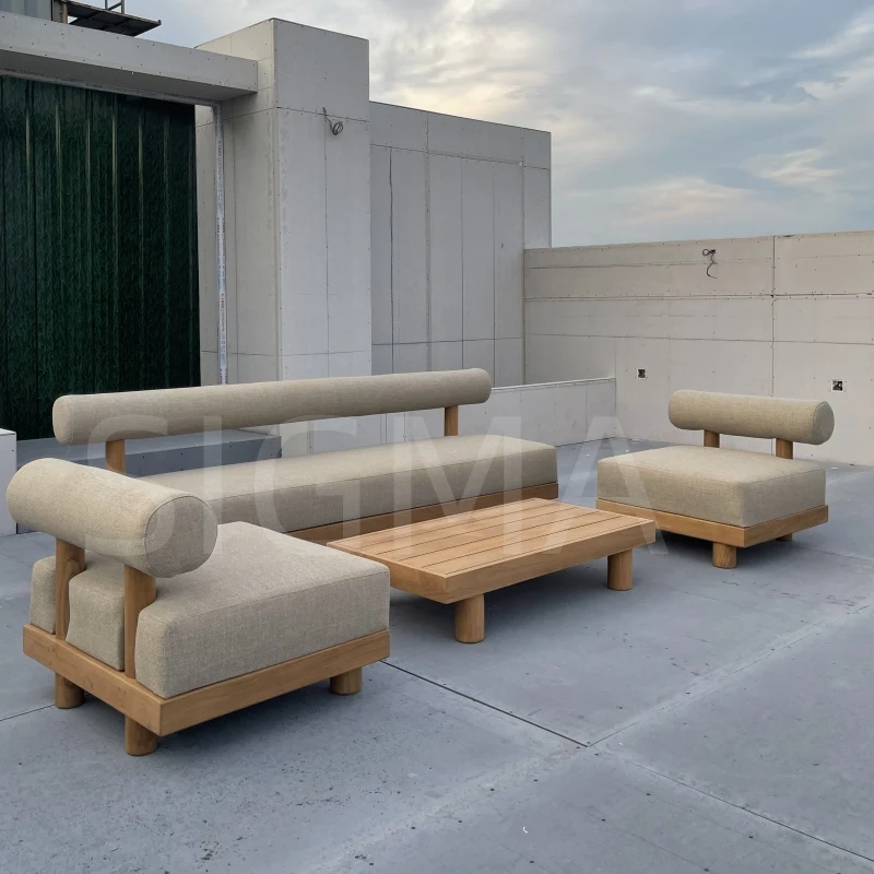 Customized design Outdoor teak furniture garden sofas outdoor teak wood table Swivel lounge chair