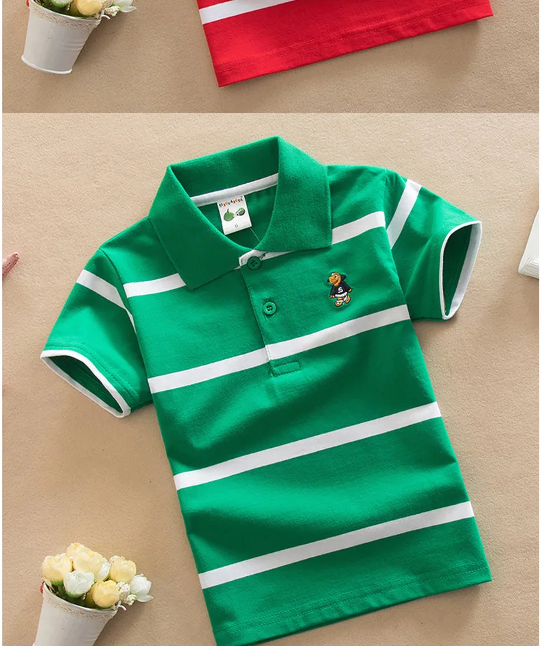 Child Polo Cotton Toddler Polos T Shirt Short Sleeve School Boy Kids Polo Shirts Wholesale