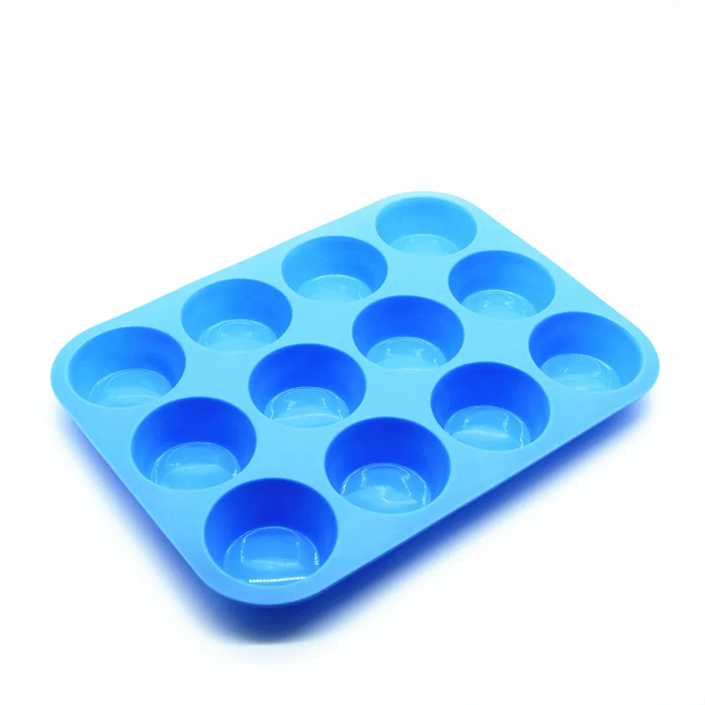 Regular Silicone Cupcake Pan Non-stick Silicone Baking Pan  BPA Free and Dishwasher Safe 12 Cups Silicone Muffin Pan