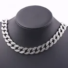 Silver Chains Custom 18K Gold Silver Hip Hop Jewelry Diamond Iced Out Cuban Link Chains Necklace For Men
