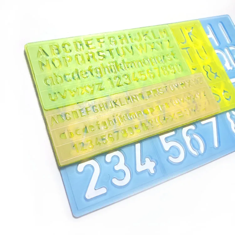 4pcs Eco-friendly Plastic Stencil Template Math Geometry Ruler Set for Primary School Students