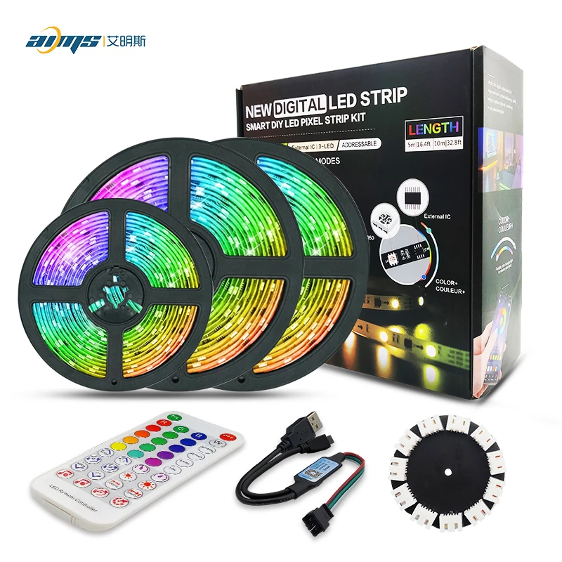 Firework Led Strip Lights Dream Color Rgb With Remote Control Dc 5v Usb Home Storefront Window Holiday Decoration - Buy Changeable Dream Color Firework Light,Smart Led Strip Light,App Remote Control