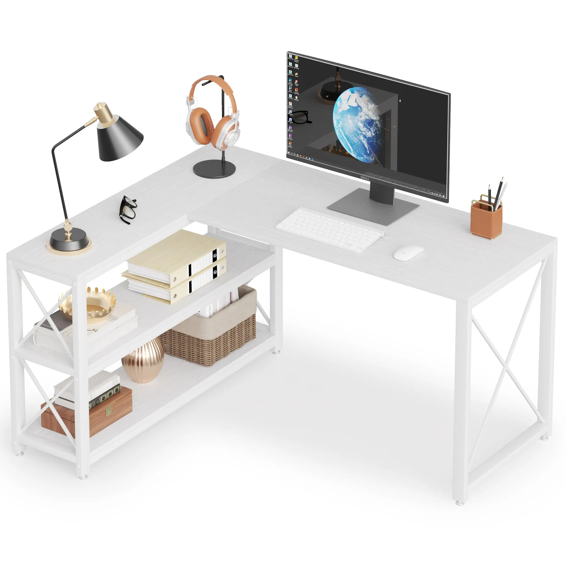 Best Working Ready Made White Table Computer Desks For Small Spaces With Storage