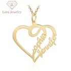 Gold Rose Hot Sales Personalized Gold Color Rose Gold Silver Name And Heart Pendants Necklaces For Womengirl Gift