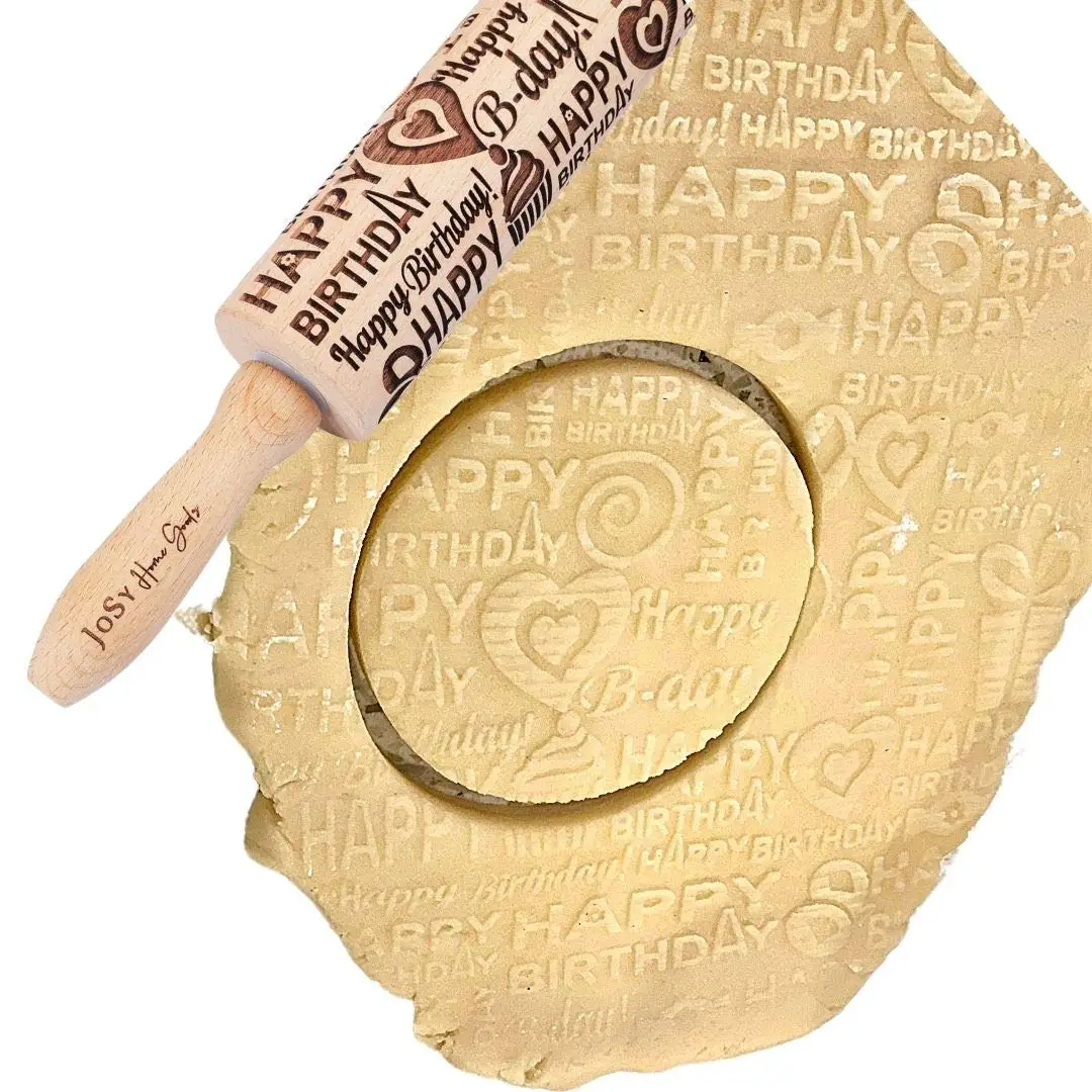 Happy Birthday  Rolling Pin I EXTRA DEEP engraved rolling pin for Cookies