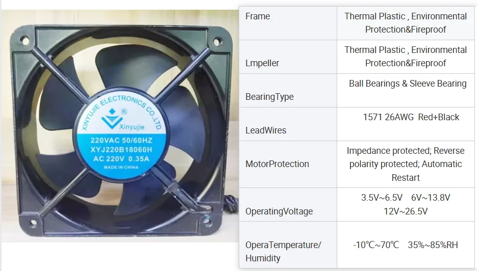 Fan, 18060, 110/220V, Waterproof, IP55/IP67/IP68 - detail 2