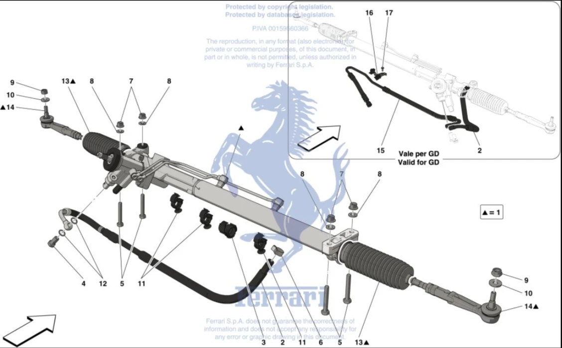 2025 Hot Sale Aluminum Alloy Car Accessories Steering Gear For Ferrari F458 F488 F8 2010-2025 OEM 291133 supplier