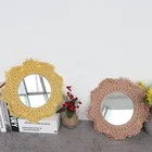 Macrame Round Hand-Woven Macrame Mirrors Wall Hanging With Macrame Fringe Boho Chic Home Decor Antique Mirror