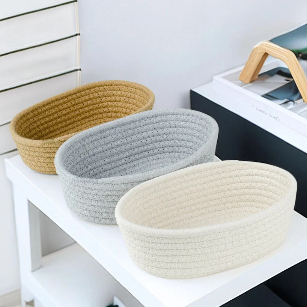 HUAYI cotton rope woven mini food storage basket  for home restaurant hotel