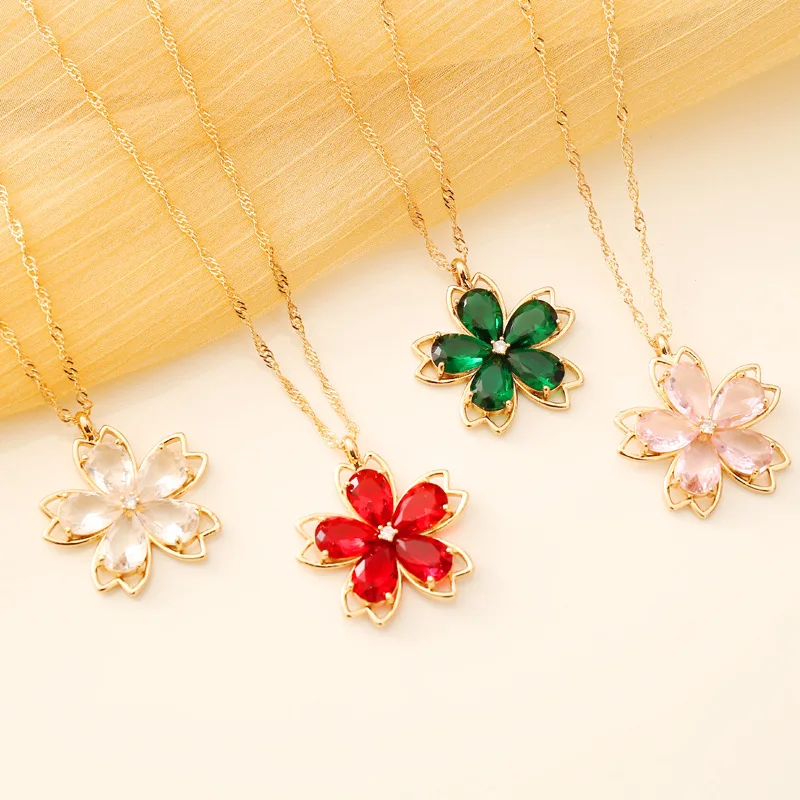 flower rhinestone necklace