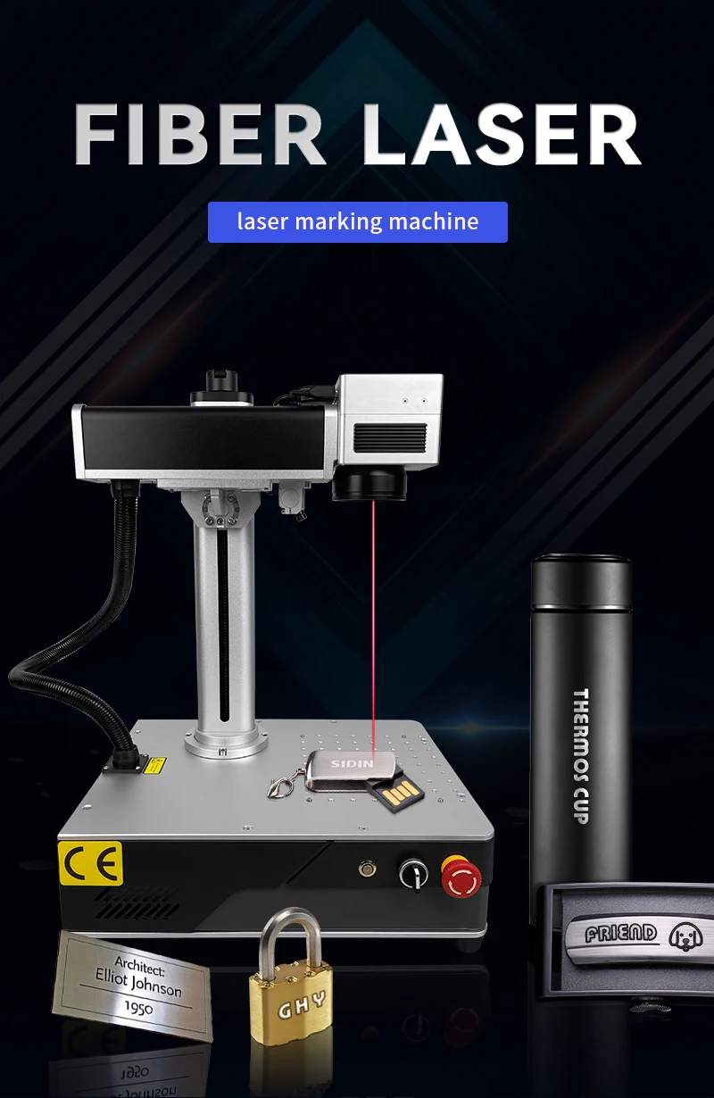 New20W30W50W Fiber Laser Marking Machine Laser Engraving Price for Metal Plastic Pen Gold Silver Jewelry Handling Multiple Color