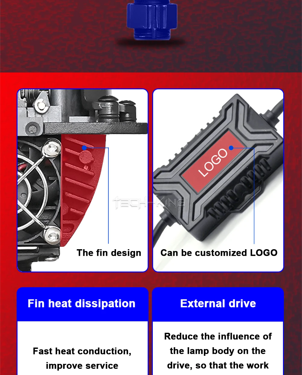 TECH-KING M5 intelligent LED dual optical lens high power LED lens universal LED headlamp lens high power bi-led projector