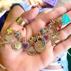 Heart Pendant Gemnel Rainbow Zircon Heart Pendant Necklace Accessories DIY Pendant Heart Charms