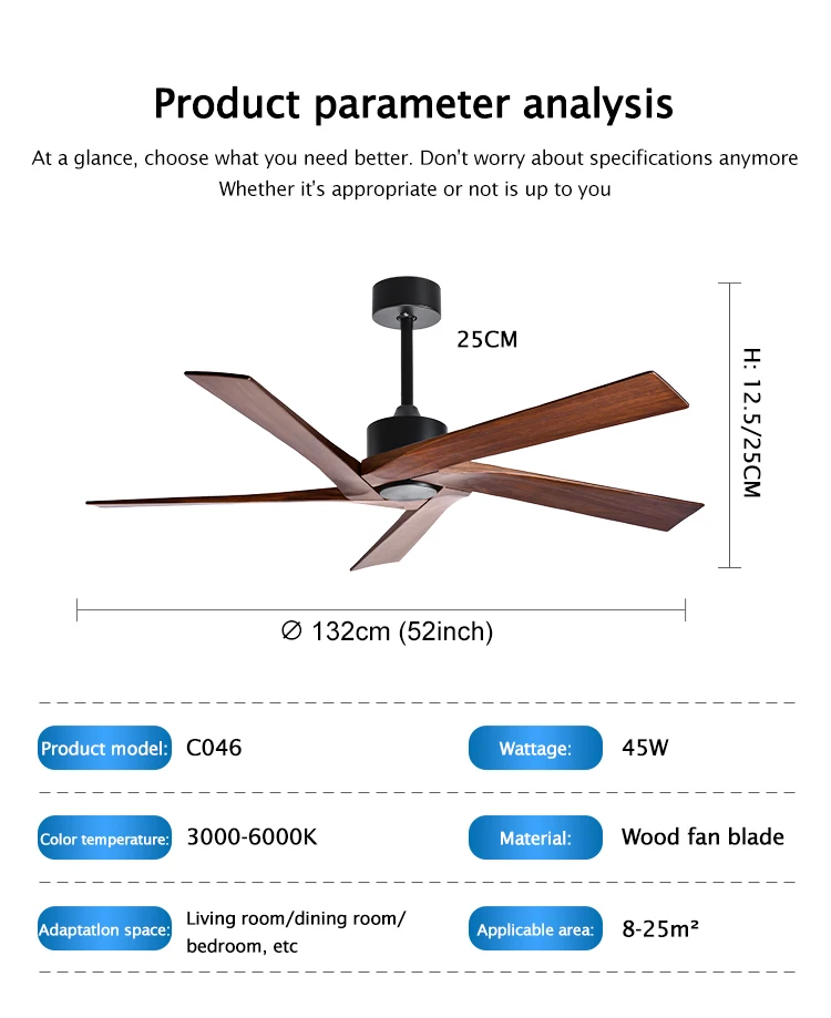 Ceiling Fan, C046, 52-Inch - detail 4