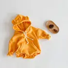 Baby Clothes Cotton Fleece Infant Baby Clothes Plain Hooded Newborn Baby Rompers