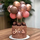 5" Metal Chrome Confetti Balloon Rainbow Mini Garland Balloon Cake Topper For Cake Decoration