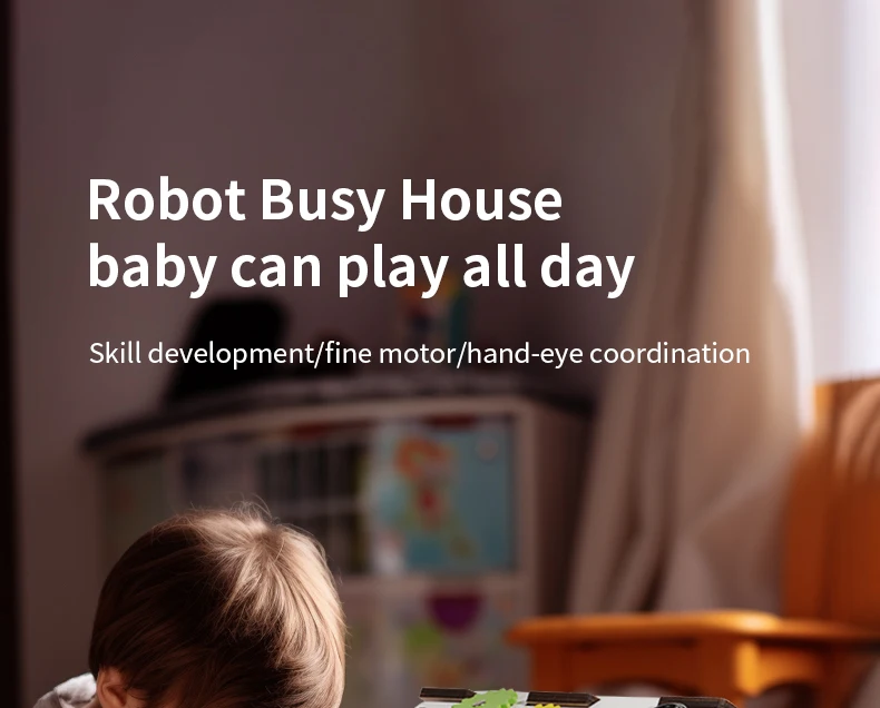 Activité d'éducation précoce pour enfants jouet sensoriel multifonctionnel en bois jouet montessori robot occupé maison de conseil pour enfants fournisseur