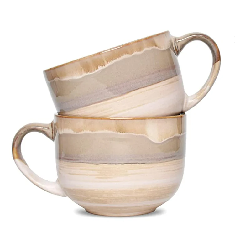 Promotional Products Stoneware Jumbo Latte Customize Colors Logo Ceramic Coffee Mugs