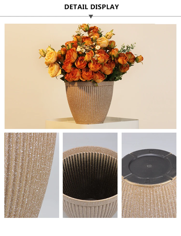 Lightweight Outdoor Decorative Plastic Flower Pots Planters Multi Sizes