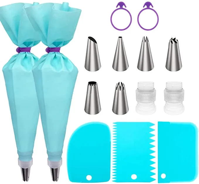 Cake tools Reusable Silicone Pastry Bags,Piping Bags Couplers and Frosting Bags Ties for Baking Custom Products
