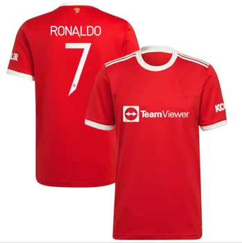 21 22 Ronaldo transfers to Manchesteer soccer jersey Thailand version football shirt kids baby ladies Jersey