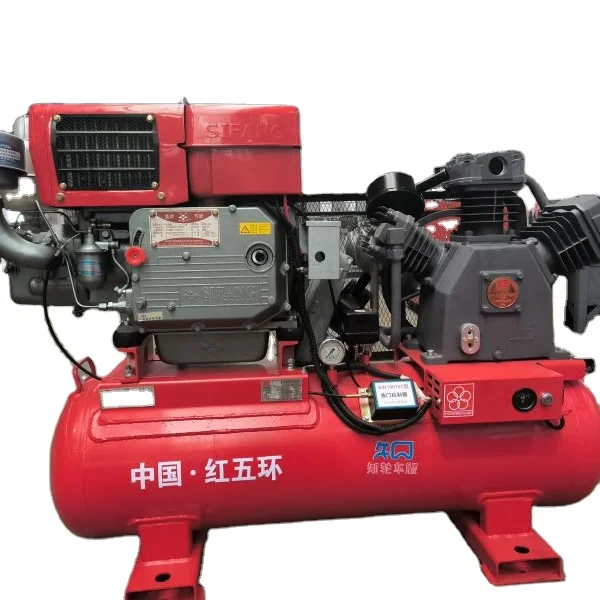 KW10016C 12HP 0.8 m3/min diesel engine driven medium pressure piston air compressor