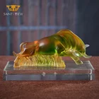 Gift Crystal Glass Art Liuli Bull Ox Statue Business Gift