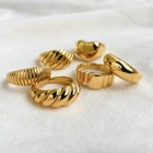 Gold Plated Rings 18K Gold Plated Stainless Steel Chunky Signet Rings For Women