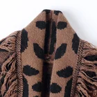 Coats 2022 Autumn And Winter Custom Long Leopard Print Tassels Sweater Cardigan Plus Size Women's Coats