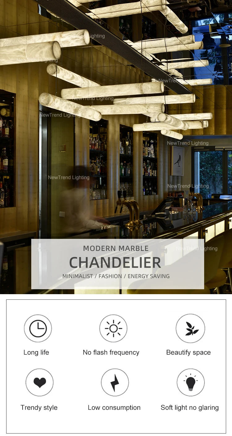 CPL-236 New Design Indoor Decoration Living Room Dining Room Bedroom Modern Marble Irregular LED Chandelier manufacture
