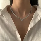 Snake Simple V-shaped Snake Bone Chain Necklace Wild Geometric Flat Snake Chain Necklace