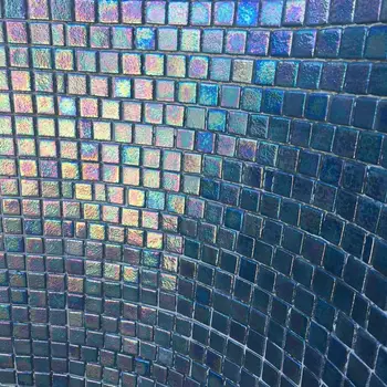 Foshan Realgres High Quality Marble Glazed Swimming Pool Tiles Blue Glass Mosaic