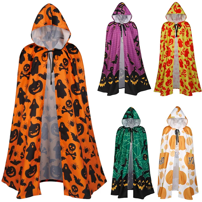New halloween cosplay christmas printing cloak women's cloak cloak with hood for lady