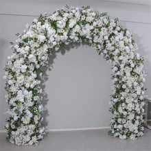 High quality artificial green white flower arch fresh style wedding decoration for hotel party outdoor decor