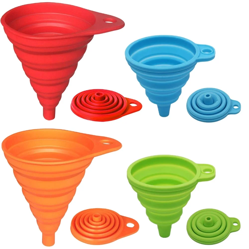 OEM & ODM Oil Funnel Set for Kitchen Customized Flexible Coffee Beer Drinking Funnel Wholesale Small Mini Silicone Funnel