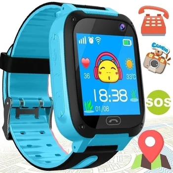 2021 Dropshipping S4 Children GPS SOS Intelligent Monitoring Calling Smart Watch for kids with camera dial Call Anti Lost