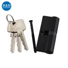 Euro Cylinder Euro EN 1303 Black Finish Full Brass Lock Double Cylinder Mortise For Entrance Door