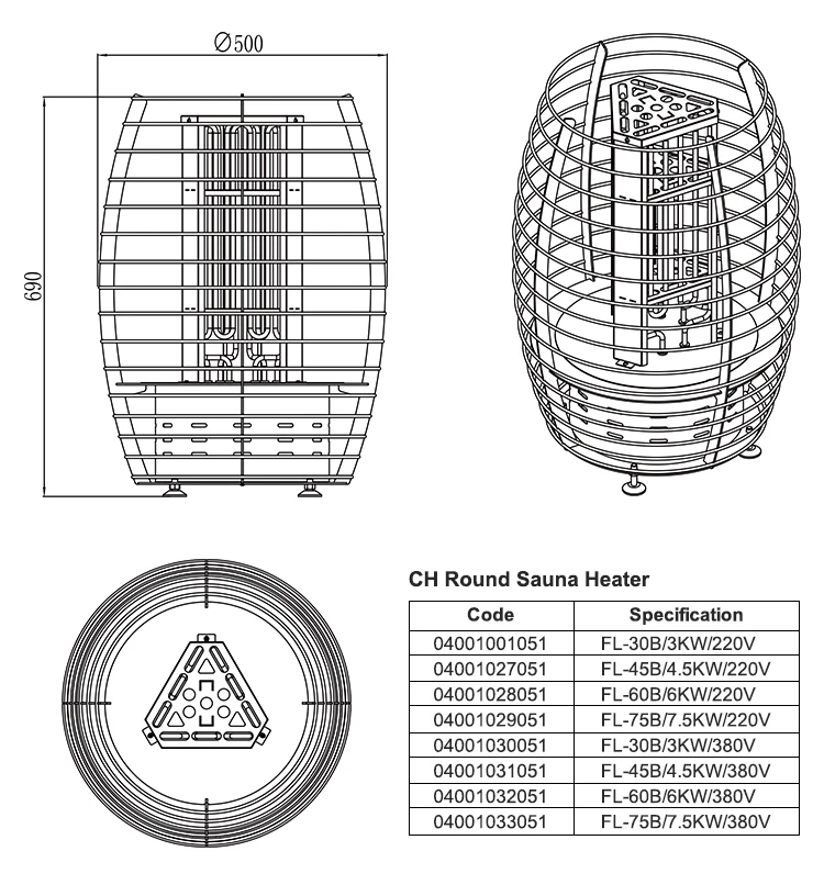 Design Electric Sauna Heater, FANLAN, Plug Powered - detail 8
