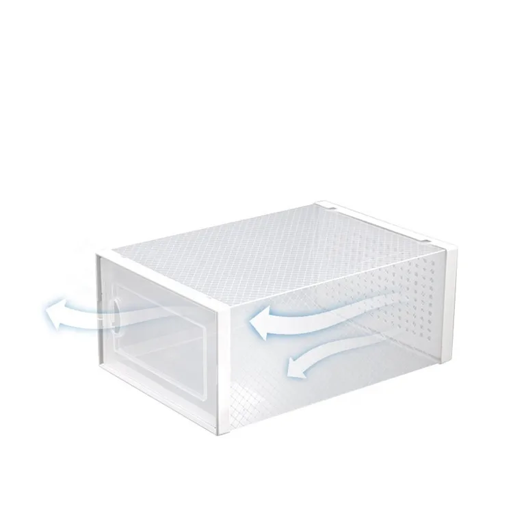 Eco-Friendly Large Clear Shoe Box Sneaker Tube Shoe Case Storage Display Plastic Sneakers Storage Box