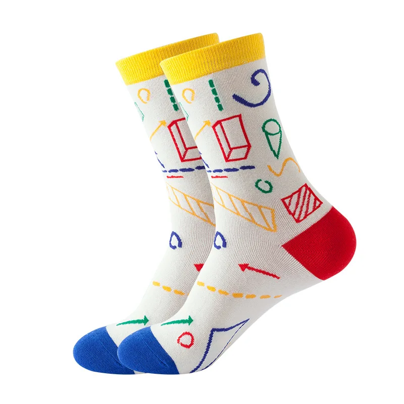 Wholesale Happy Socks Unisex Cotton colorful mid tube Fashion street funny Socks