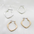 Hoop Earring Earrings 2021 Hot Sale Blush Gold Imitation Rhodium Plated Simple Geometric Metal Hoop Earring