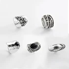 Silver Ring Hawaiian Ring SophiaXuan Minimalist Vintage Silver Ring Zinc Alloy Rhinestone Leaf Women Hawaiian Ring