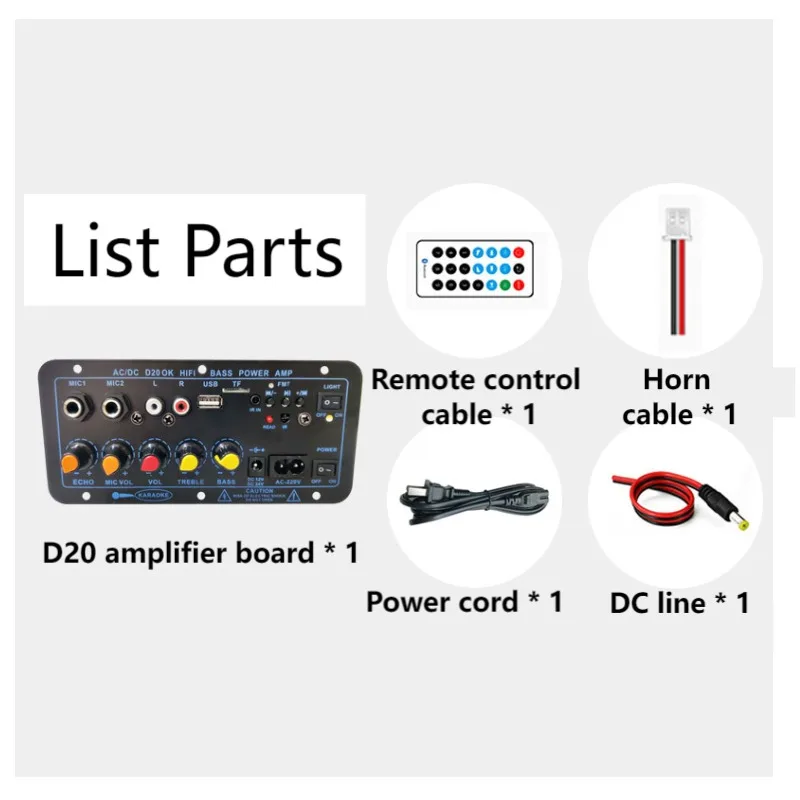 D Audio Subwoofer Bluetooth Amplifier Board With Display