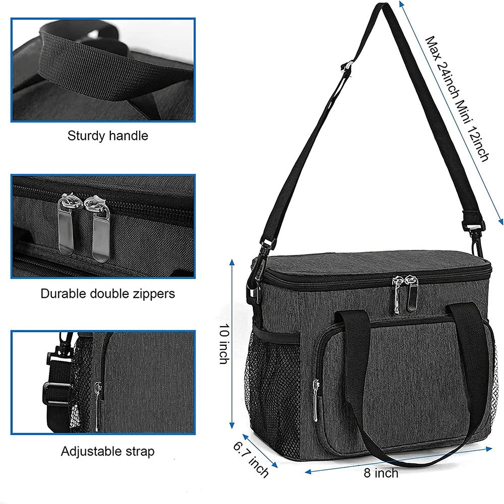 bag 600d polyester insulated cooler lunch bag